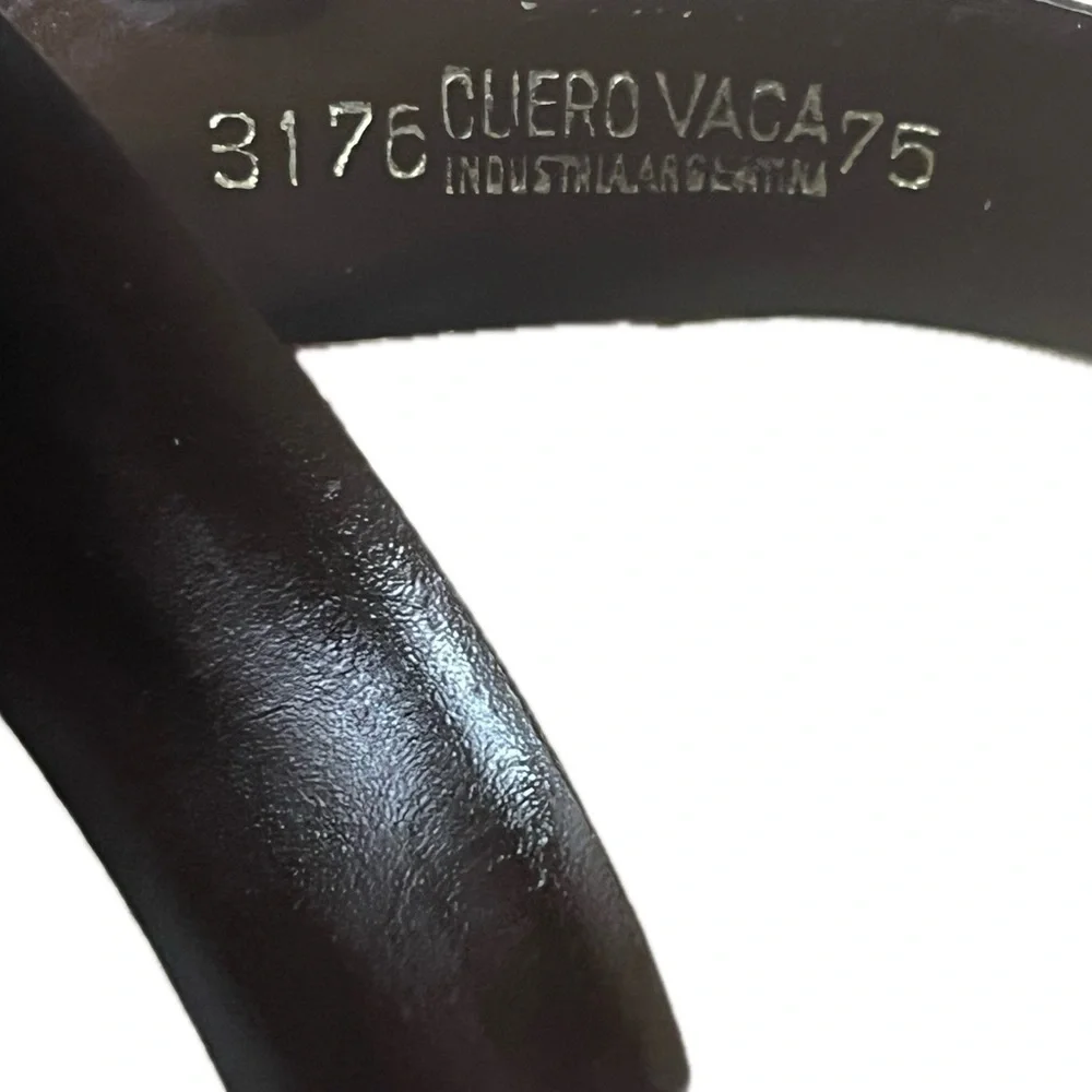 LAZARO Men’s Brown Leather Belt from Argentina Size 33.5” Long
